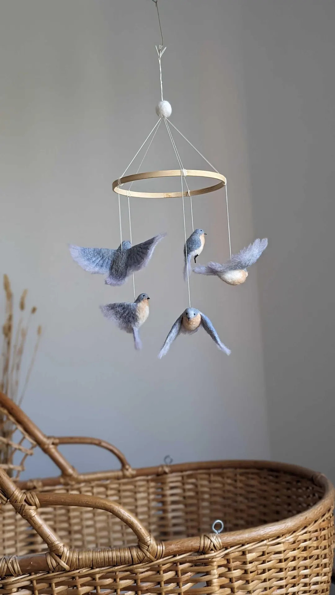 Needle Felted Bluebird Baby Mobile: Pastel Nursery Decor | Etsy (US)