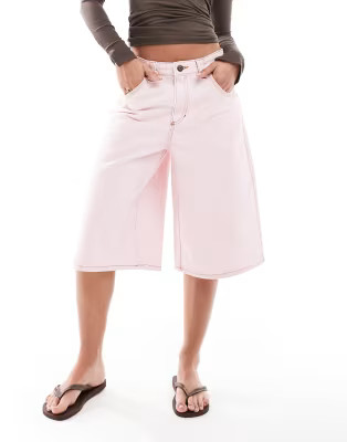 Bershka  longline jorts in pink pinstripe | ASOS | ASOS (Global)