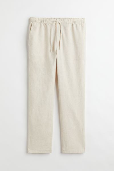 Hose aus Leinenmischung Regular Fit - Cremefarben - Men | H&M AT | H&M (DE, AT, CH, NL, FI)