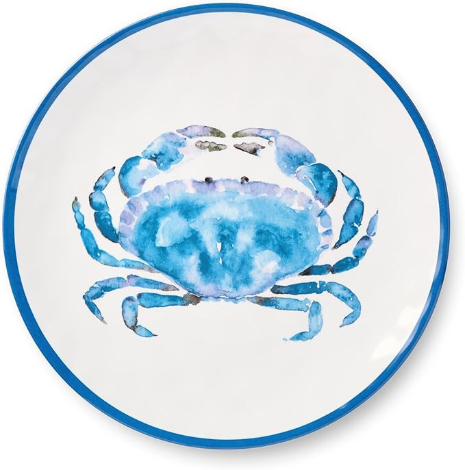 Certified International Beach House Crab 11-Inch Melamine Dinner Plates – Set of 6, Vibrant Nau... | Amazon (US)