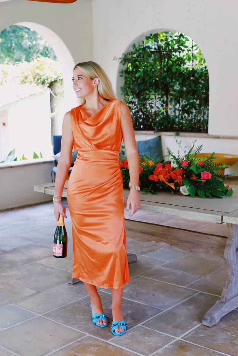 Take Me To The Tropics Dress - Orange | Triple Threads