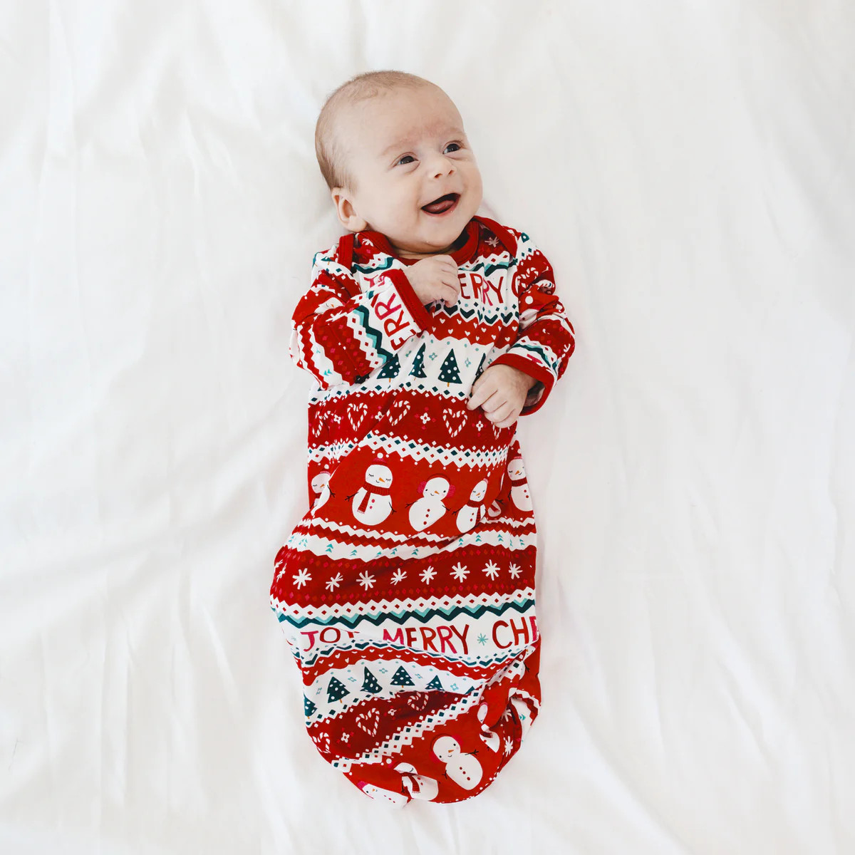 Festive Fair Isle Infant Gown | Little Sleepies