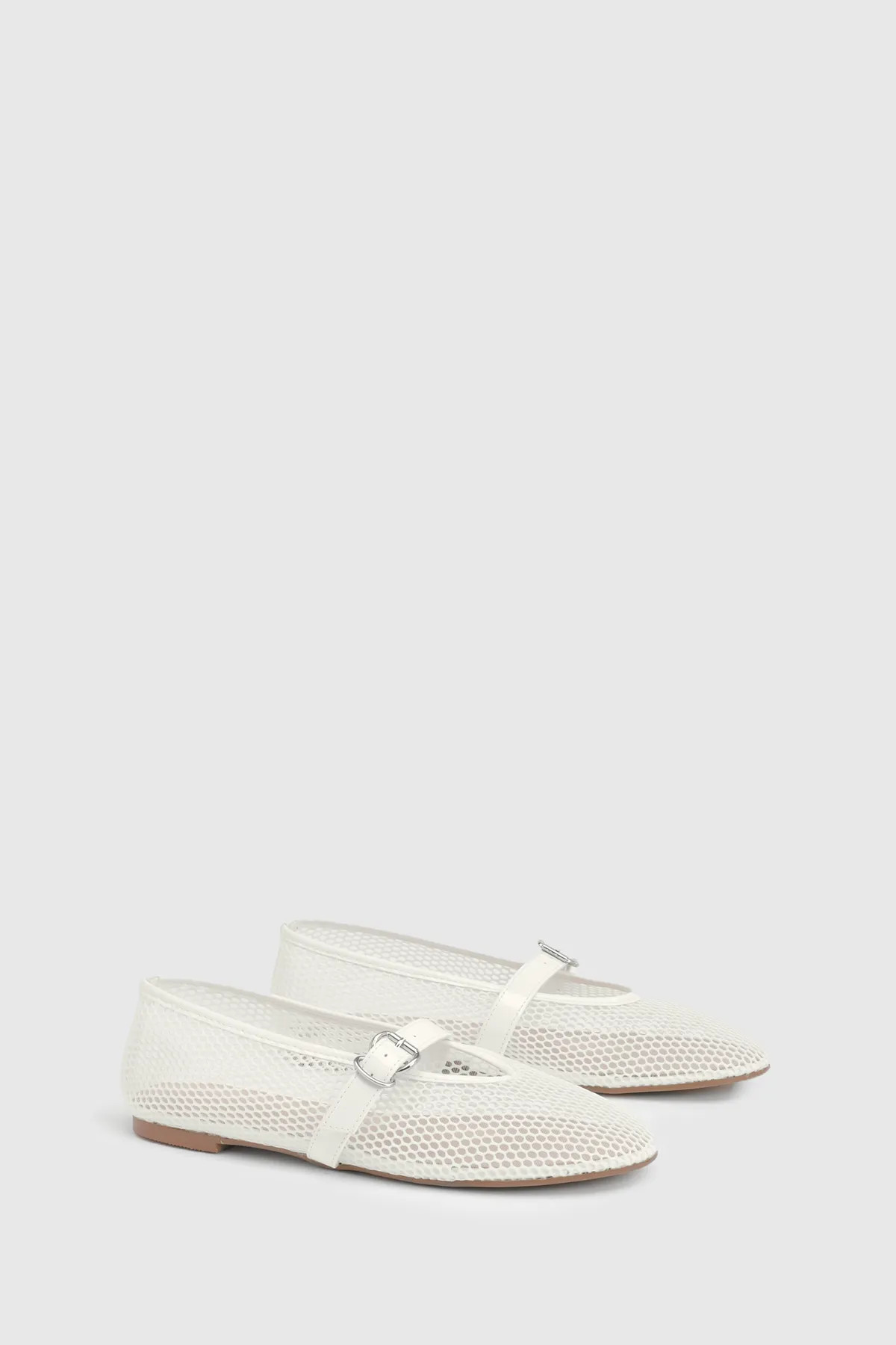 White Mesh Mary Jane Ballet Pumps | Boohoo | Boohoo.com (UK & IE)