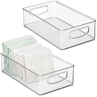 mDesign Small Plastic Bathroom Storage Container Bins with Handles for Organization in Closet, Ca... | Amazon (US)