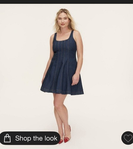 kate spade Target 💙 17 💙 Denim Fit Flare Seamed Mini Dress Dark Blue Plus NWT | eBay | eBay US