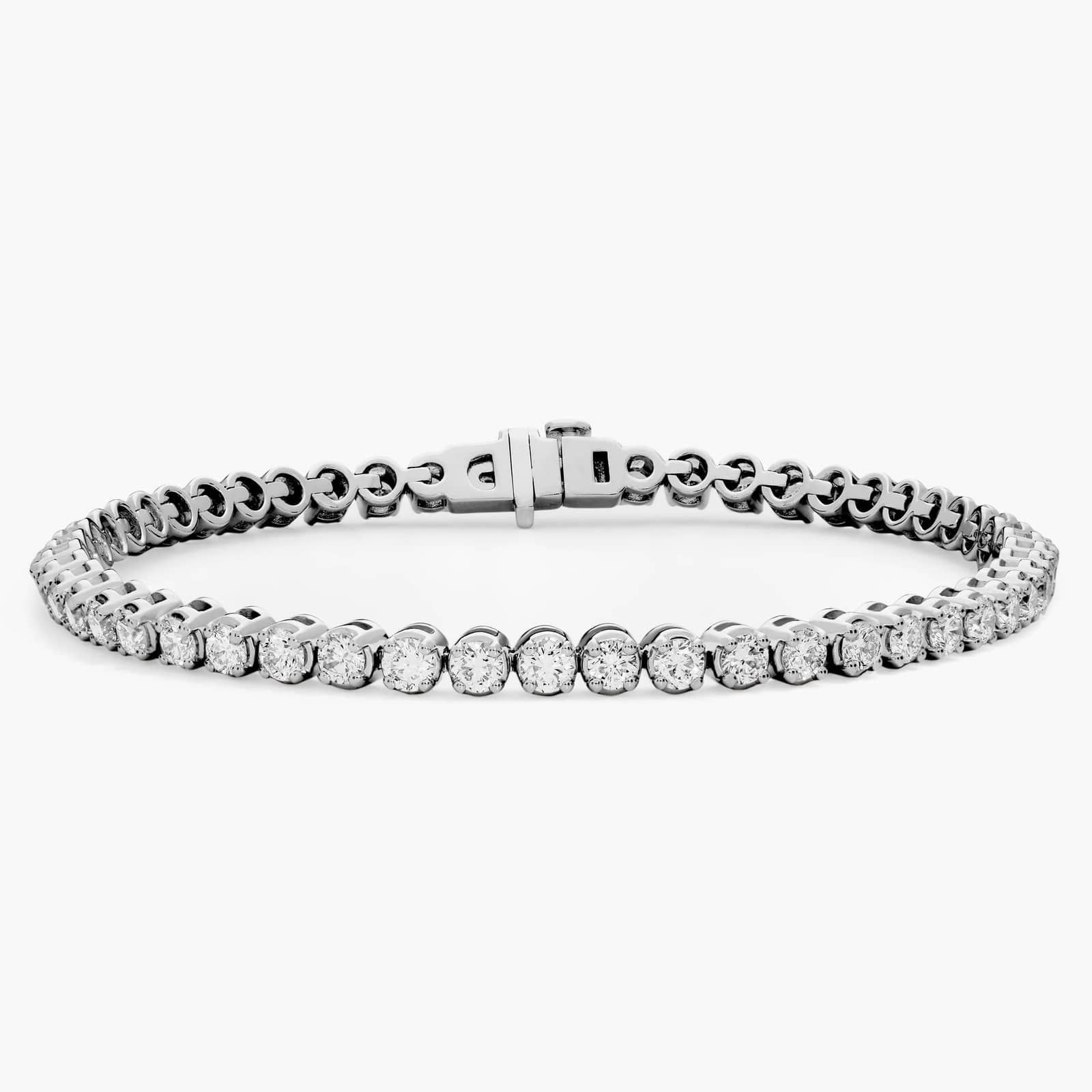 7 " Four Prong Lab-Grown Diamond Tennis Bracelet In 14k White Gold (5 Ct. - F-G / VS2-SI1) | Blue Nile