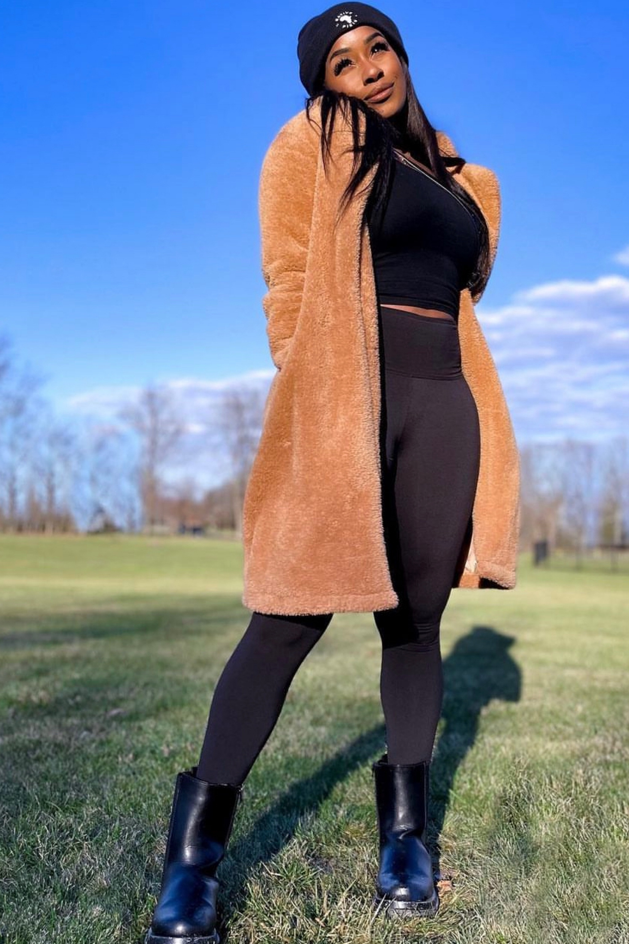 Wearing a medium in coat, large crop, large leggings, and size 10 boots 

#LTKfit #LTKFind #LTKSeasonal