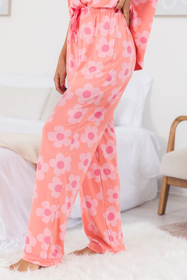 In Love With Me Orange And Pink Floral Pajama Pants | Pink Lily