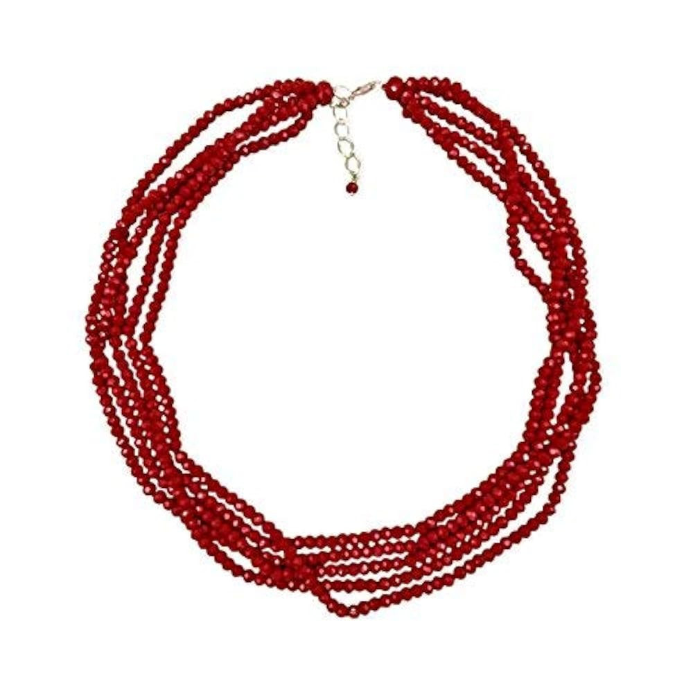 MGR MY GEMS ROCK! Multi-Strand Layered Bib Collar Statement Beaded Crystal Necklace. | Amazon (US)