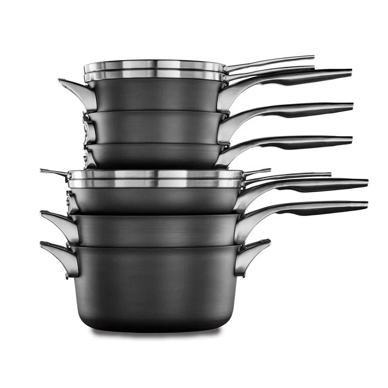 Calphalon Premier Space Saving Hard Anodized Nonstick 10 Piece Cookware Set | Wayfair North America