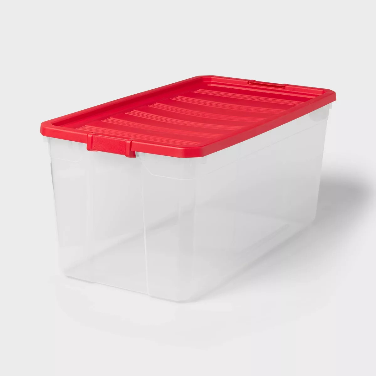 50gal Clear Stacker Box - Clear Base Rocket Red Lid and Latch - Brightroom™: Portable Plastic U... | Target