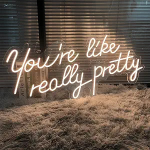 Neon Signs You are Like Really Pretty-Transparent Acrylic with Dimmers Light Signs Indoor Bedroom... | Amazon (US)
