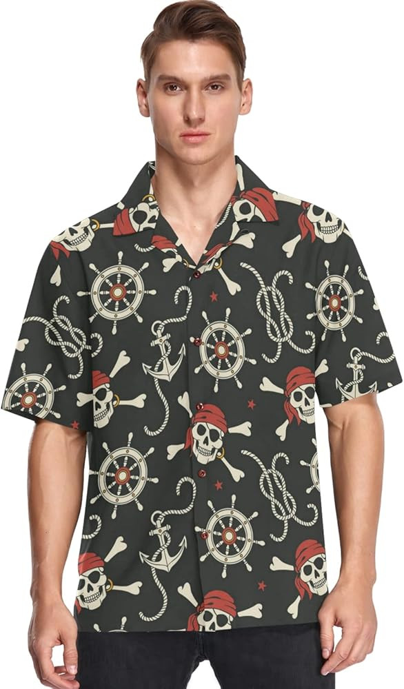 visesunny Summer Men's Hawaiian Shirts Casual Button Down Short Sleeve Shirts Shorts Beach Tropic... | Amazon (US)