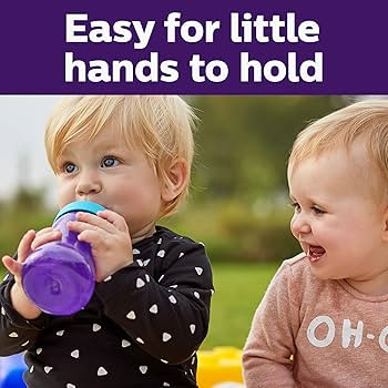 Philips AVENT My Grippy Spout Sippy Cup with Soft Spout and Leak-Proof Design, Pink/Purple, 10oz,... | Amazon (US)