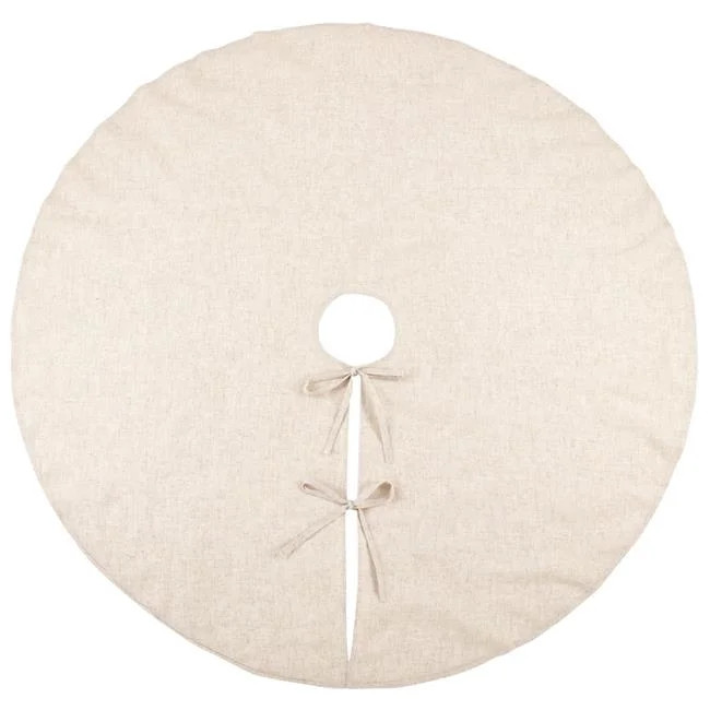 Saro Lifestyle XM731.N72R 72 in. Natural Linen Blend Christmas Tree Skirt, Natural - Walmart.... | Walmart (US)