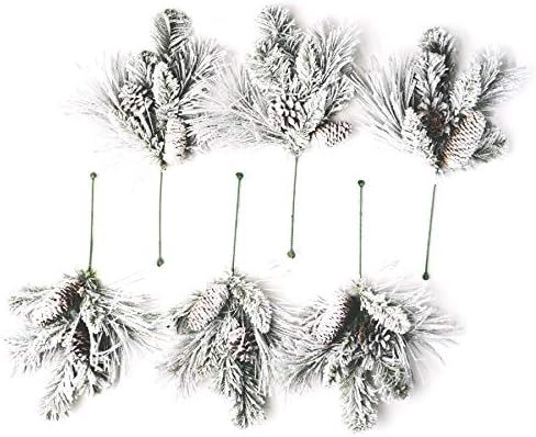 CraftMore Frosted Holiday Pine Pick Set of 6 | Amazon (US)