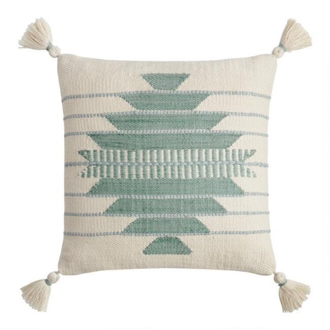 Stacked Geo Woven Indoor Outdoor Throw Pillow | World Market