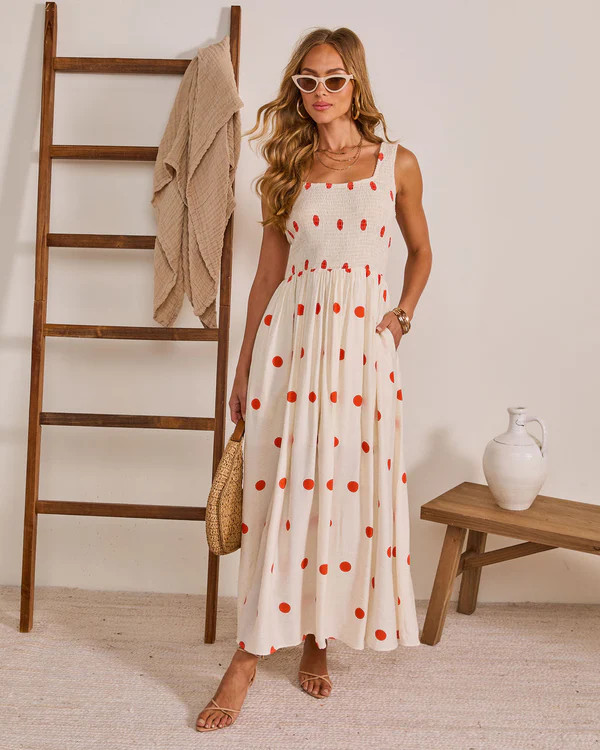 Retro Daydream Polka Dot Maxi Dress | VICI
