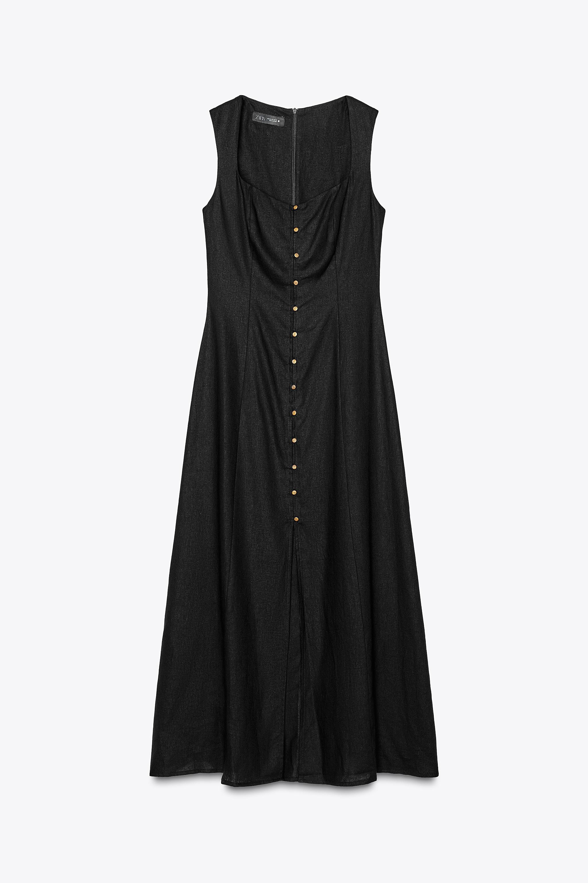 LINEN MIDI DRESS | Zara US