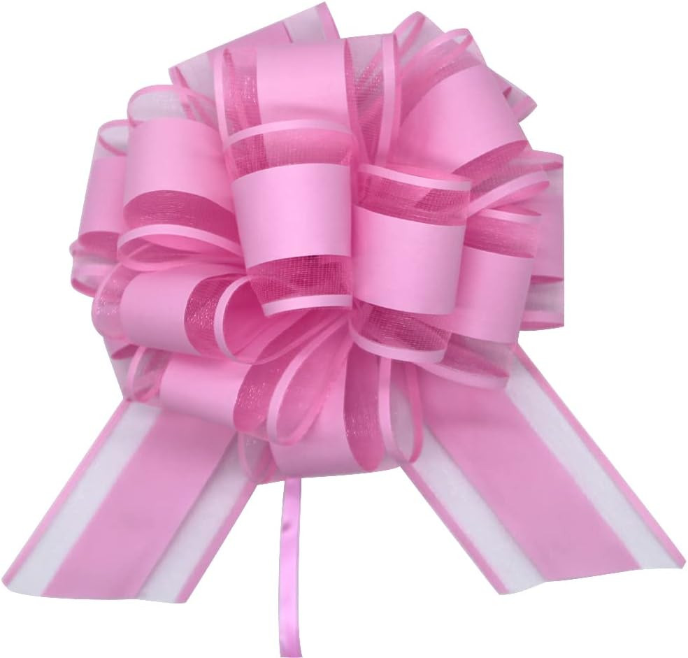 6 Pieces Large Pull Bows, Pink Gift Bow, 6 inches, Party Gift Wedding Ribbon Bows for Wrapping Bo... | Amazon (US)