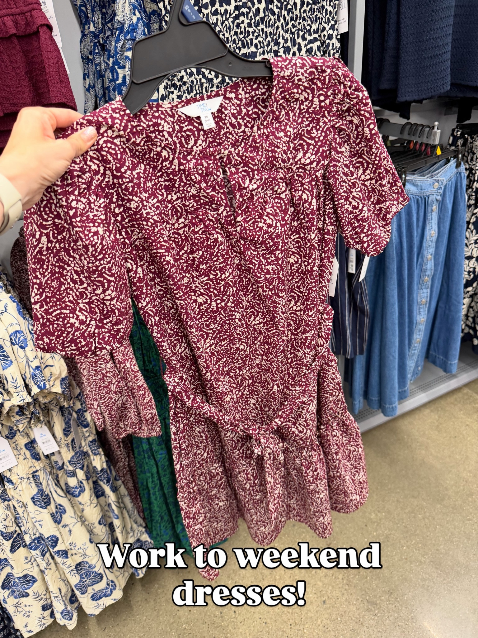 Walmart short sleeve cotton dress, several prints! Wear now and into fall. #walmartfashion