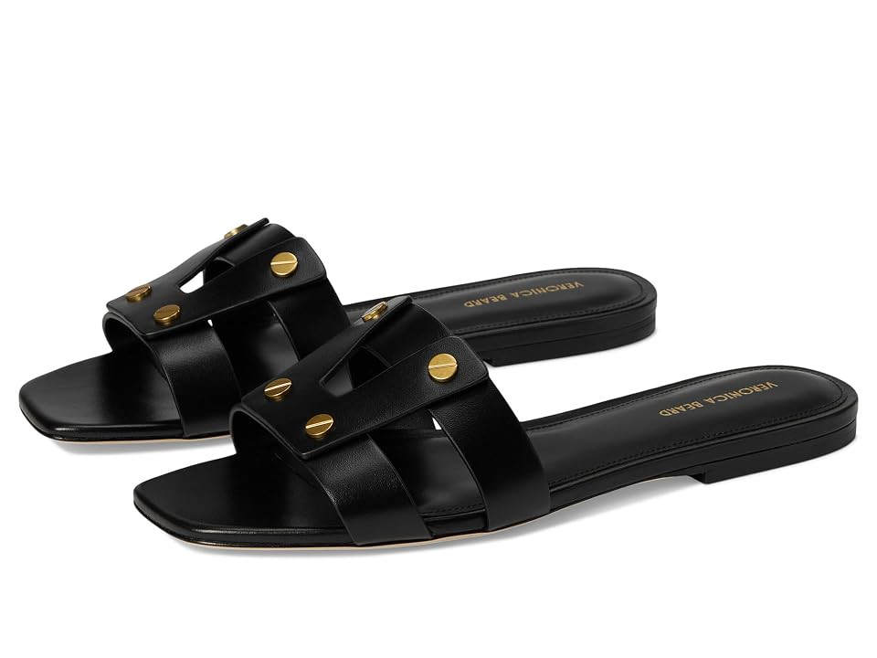 Veronica Beard Via Slide Women's Wedge Shoes Black Leather : 6 M | Zappos