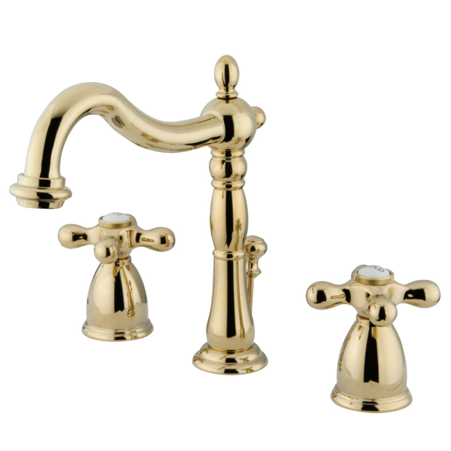 Kingston Brass KB1972AX Heritage Widespread Bathroom Faucet with Brass Pop-Up, Polished Brass | Walmart (US)