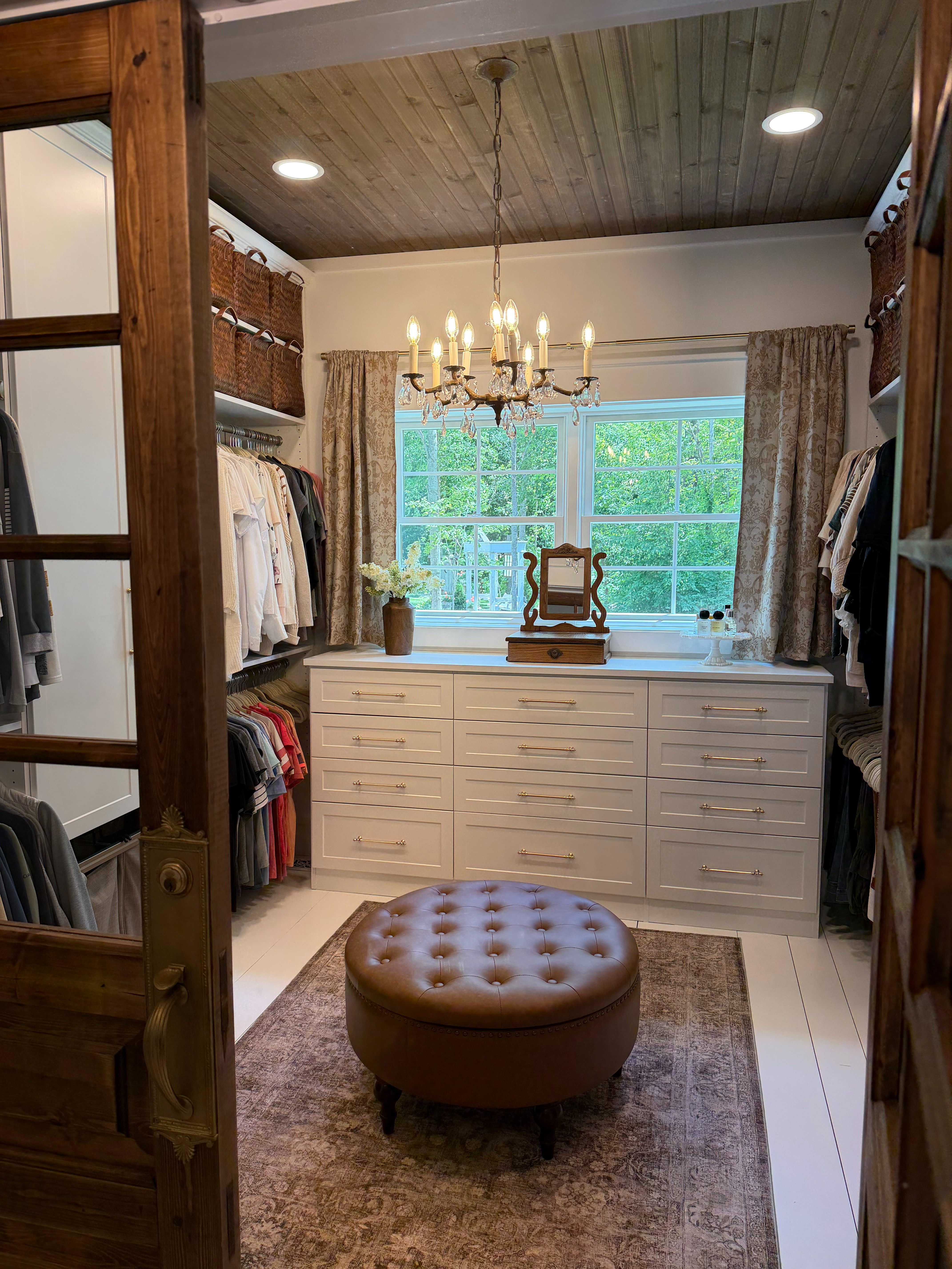 Look at how stunning this storage ottoman looks as a focal point of our walk-in closet. It all came together so well.  

 #LTKHome