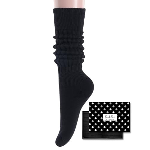 sockfun Novelty Slouch Socks Women - Slouchy Scrunch Black Socks Women 80S 90S Gifts | Amazon (US)
