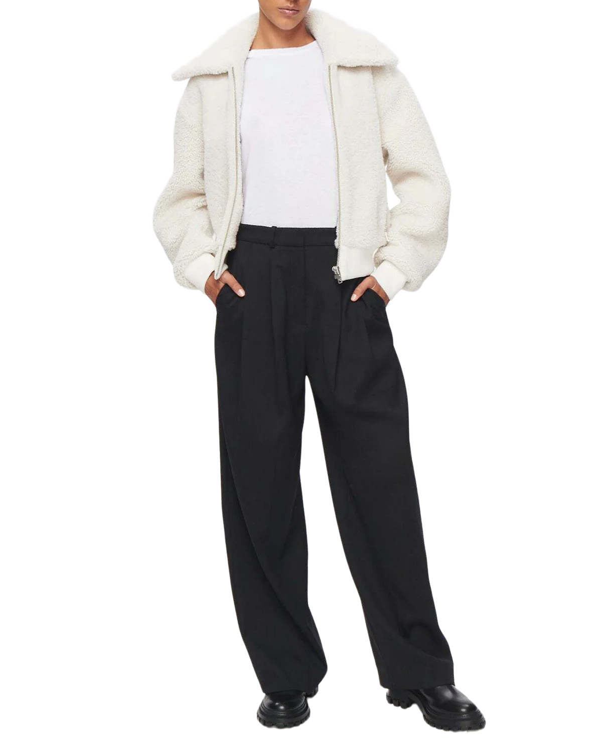 Shearling Jacket in White | AVO