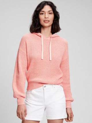 Waffle-Knit Hoodie Sweater | Gap Factory