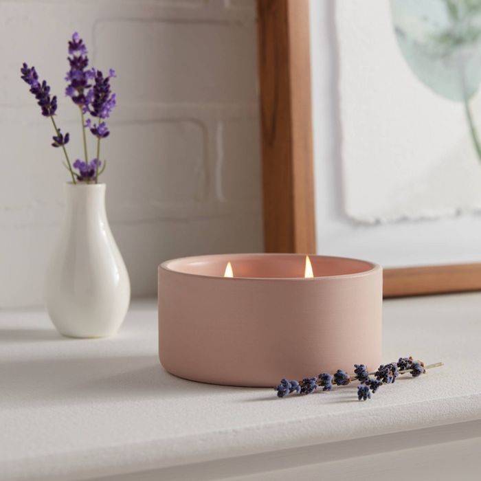 8oz Purple Matte Ceramic 2-Wick Candle Coastal Wind and Lavender - Threshold™ | Target