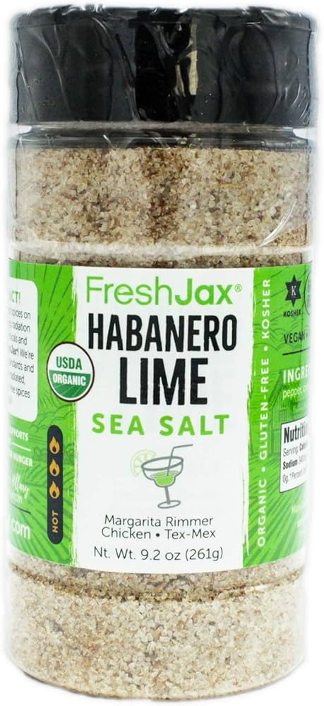 FreshJax Organic Spices and Seasonings (Organic Habanero Lime Sea Salt) Large BPA-Free Bottle | Amazon (US)