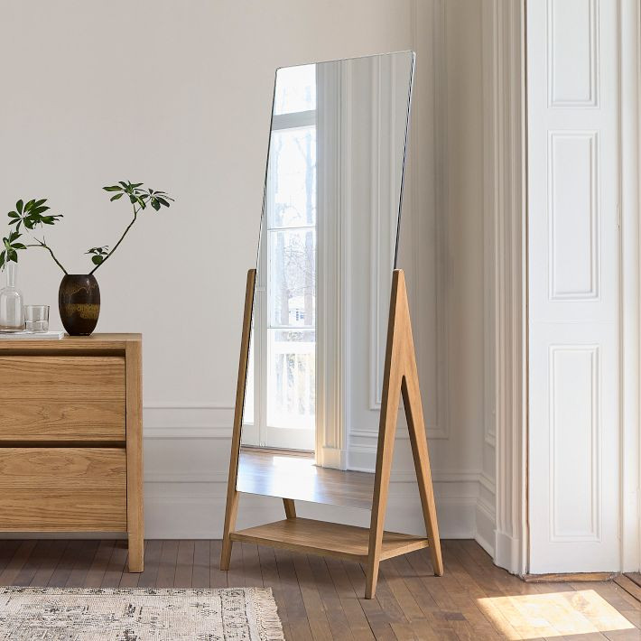 Free-Standing Wood Floor Mirror | West Elm (US)