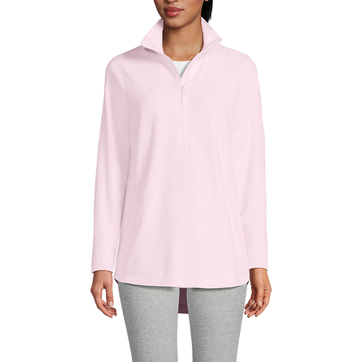 Women's Anyweather Quarter Zip Fleece Tunic Pullover | Lands' End (US)