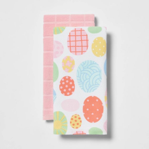 2pk Cotton Egg Print Kitchen Towels - Spritz™ | Target