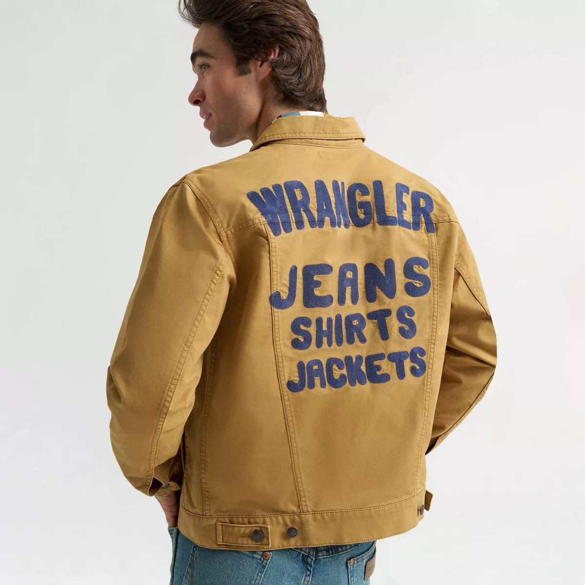 Wrangler Men's Sunstone Trucker Jean Jacket - Brown M | Target