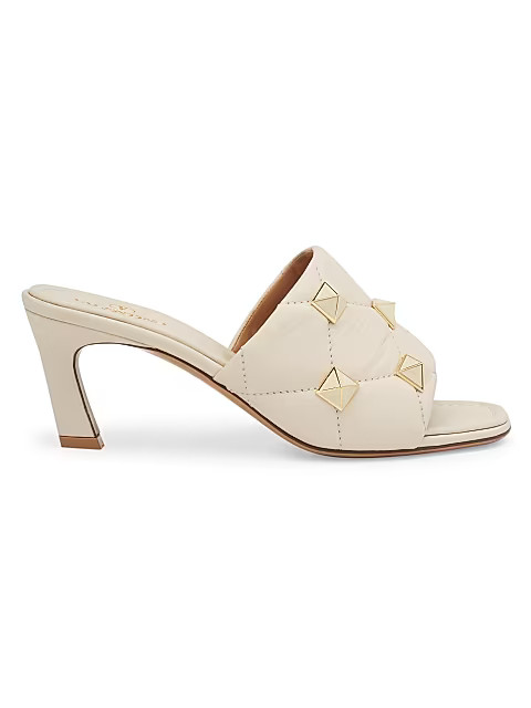 Rockstud Quilted Leather Mules | Saks Fifth Avenue