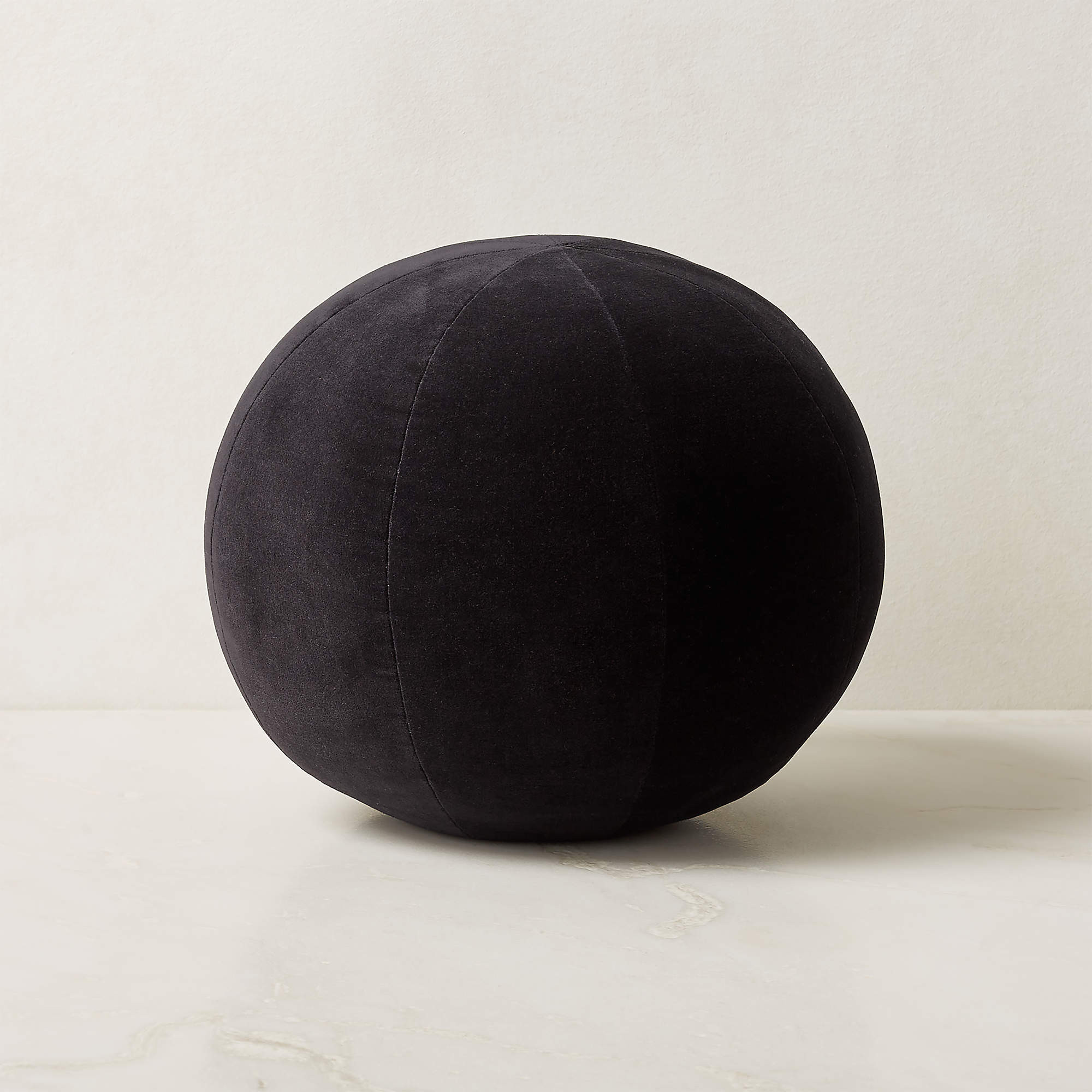 Terre Navy Blue Velvet Sphere Throw Pillow 12" + Reviews | CB2 | CB2