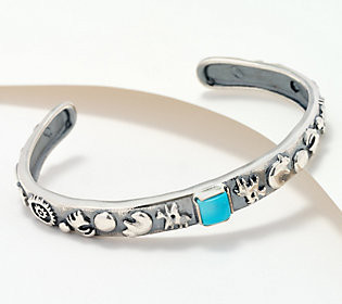 American West Sterling Silver Gem Stackable Bracelet | QVC