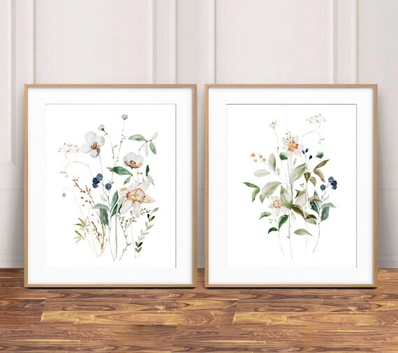 Wildflower Prints Watercolor Flowers Farmhouse Decor Meadow | Etsy | Etsy (US)