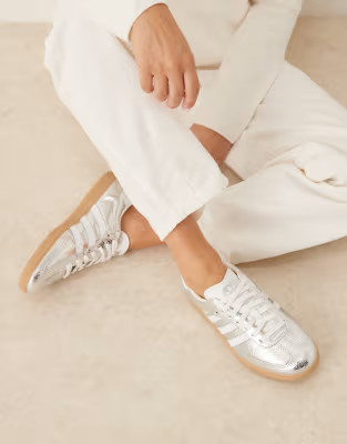 adidas Originals Samba OG trainers in metallic silver | ASOS (Global)