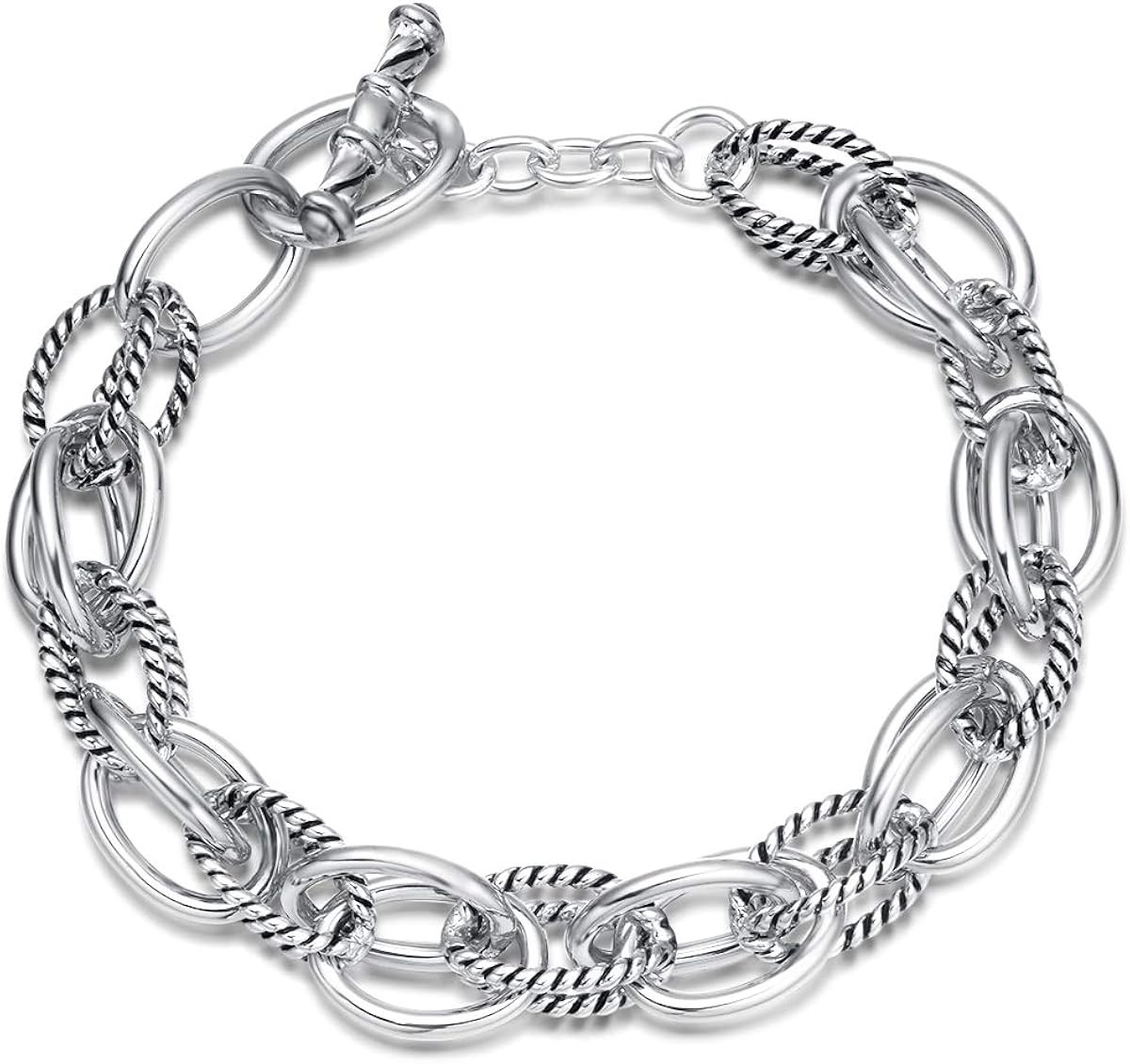 UNY Bracelet Designer Brand Inspired Antique Women Jewelry Double Cable Link Wire Vintage Valenti... | Amazon (US)