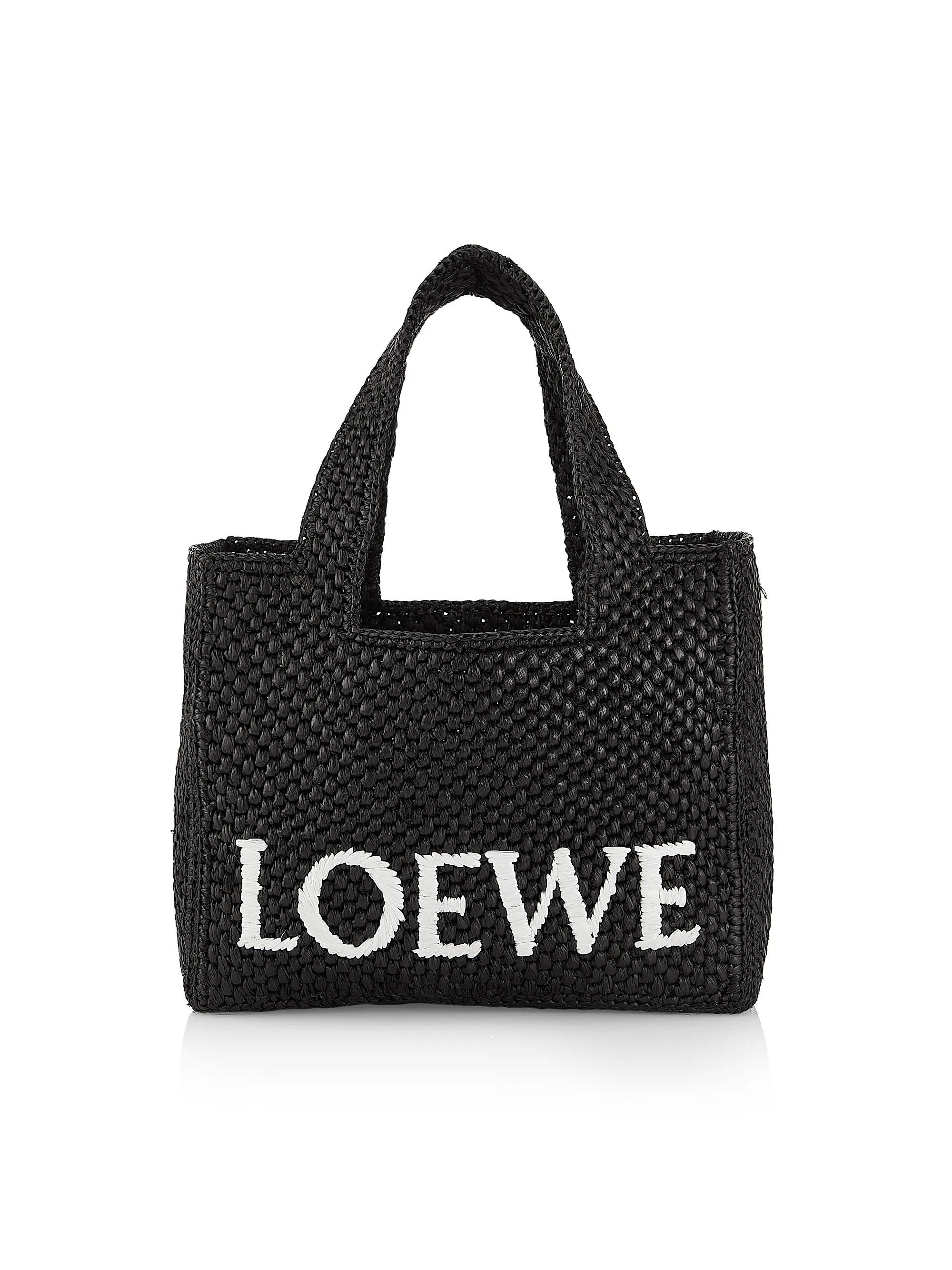 Shop LOEWE LOEWE x Paula's Ibiza Small Logo Raffia Tote Bag | Saks Fifth Avenue | Saks Fifth Avenue
