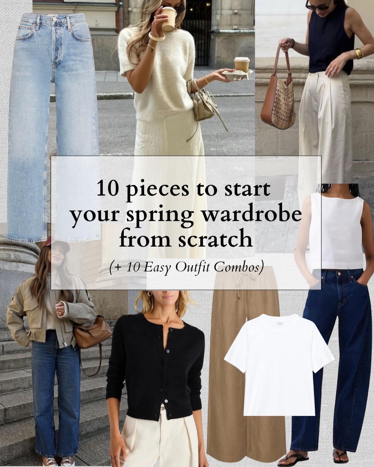 10 pieces to start your spring wardrobe from scratch + 10 outfit combos for an easy to save post ✨ comment details to receive all details in a dm 

#capsulewardrobe  #springoutfits #summeroutfits #styleover30 https://liketk.it/64q2s