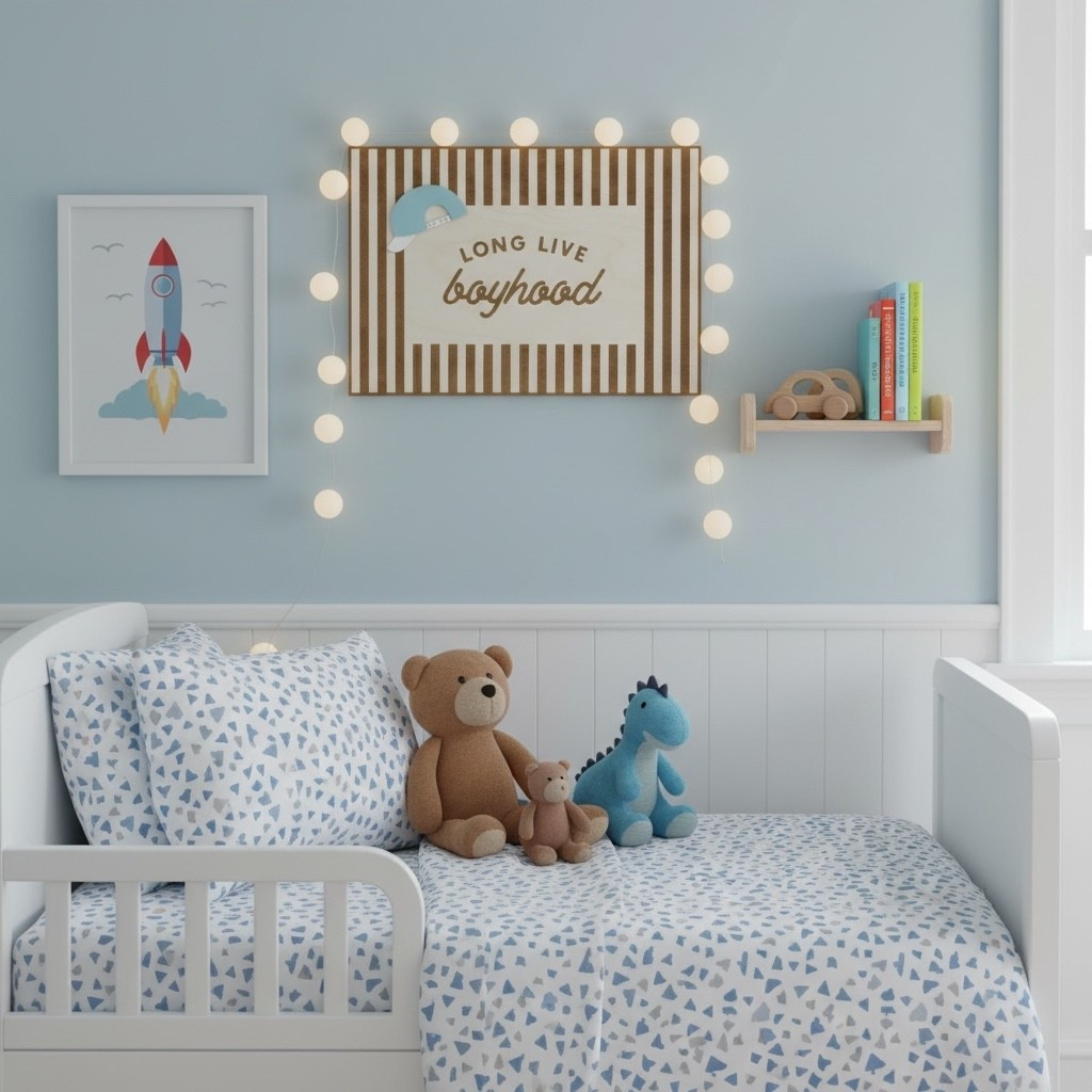 A little reminder I love for boy nurseries 🤍
“Long Live Boyhood” is one of those pieces that feels meaningful now and still fits years from now. The natural wood, engraved details, and soft blue + white accents make it easy to style in a neutral nursery or a classic boys’ room.

I’m always drawn to decor that feels timeless instead of trendy—and this is one that grows right along with them.

Perfect for:
• Boy nursery decor
• Neutral nursery styling
• Kids room wall art
• Baby shower gift ideas

Shop this piece + other nursery favorites linked here.