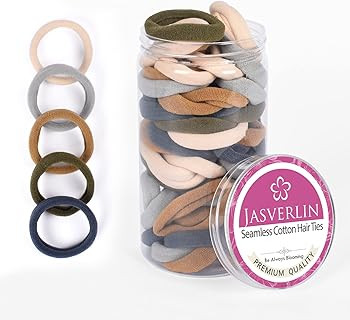 100 Pcs Soft Large Cotton Hair Ties, Stretch Nylon Hair Bands Ponytail Holders for Thick Heavy Cu... | Amazon (US)