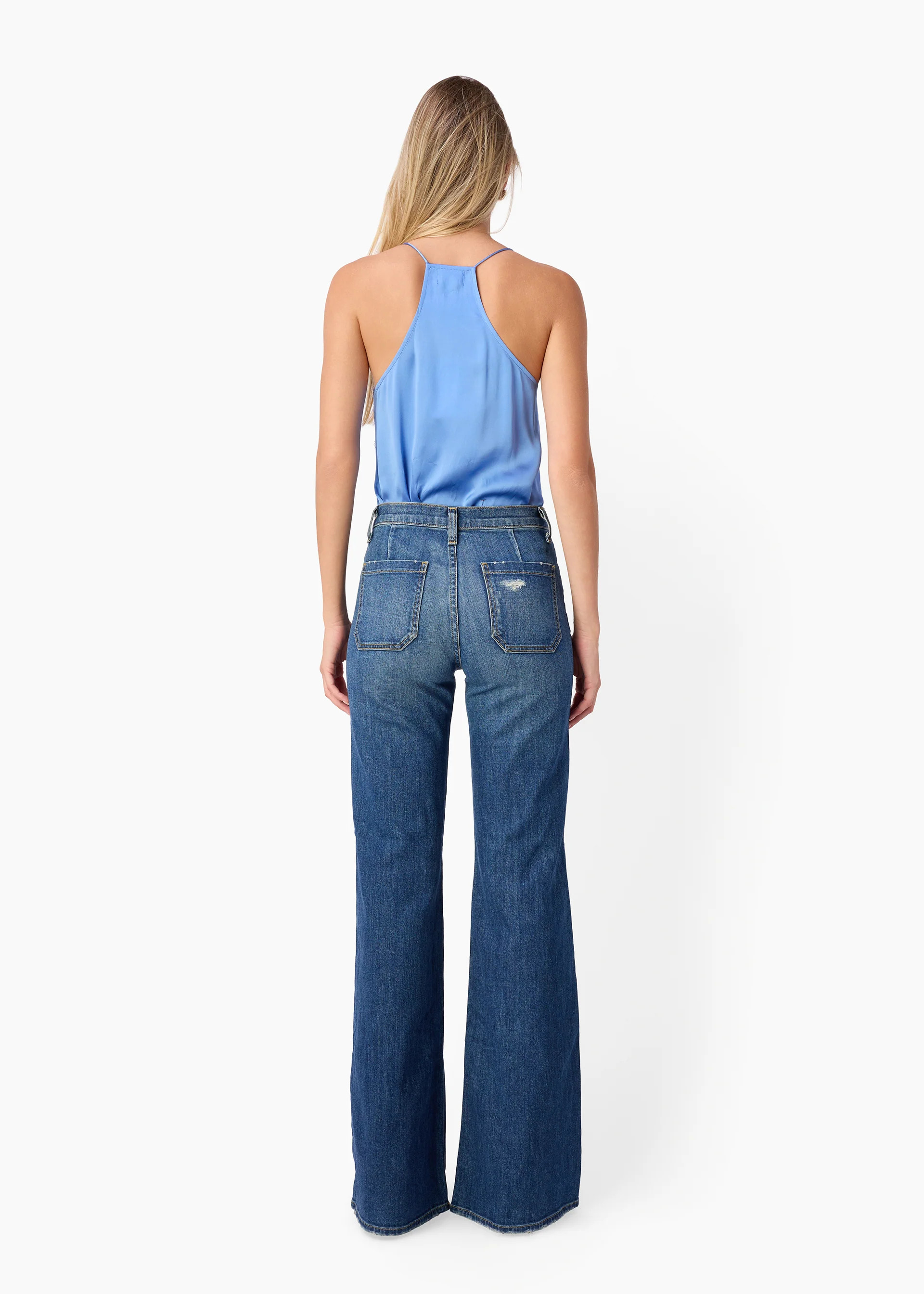 Racer Charmeuse Camisole Cerulean | CAMI NYC