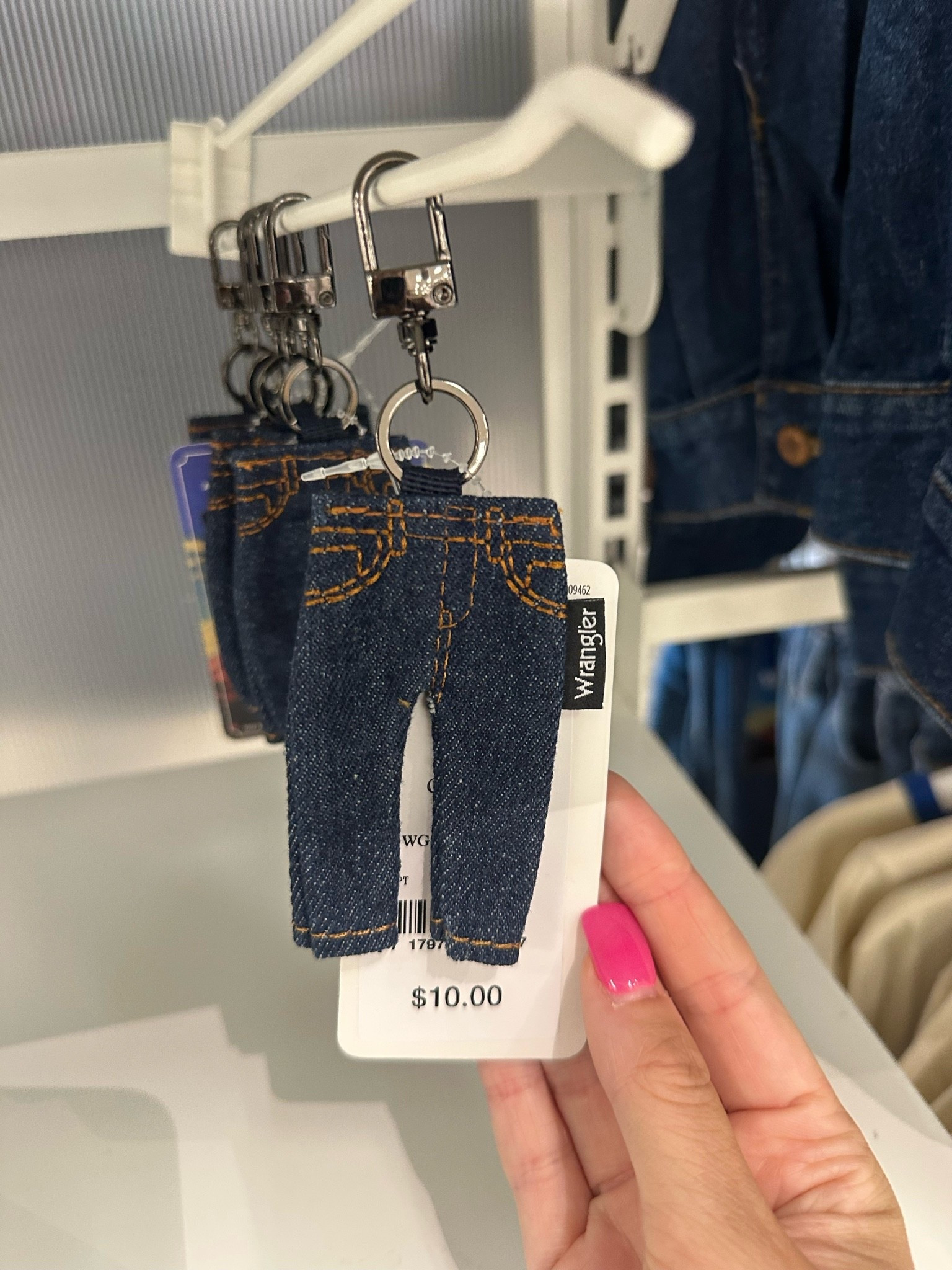 The wrangler mini jeans keychain! So cute & funny! Only $10!