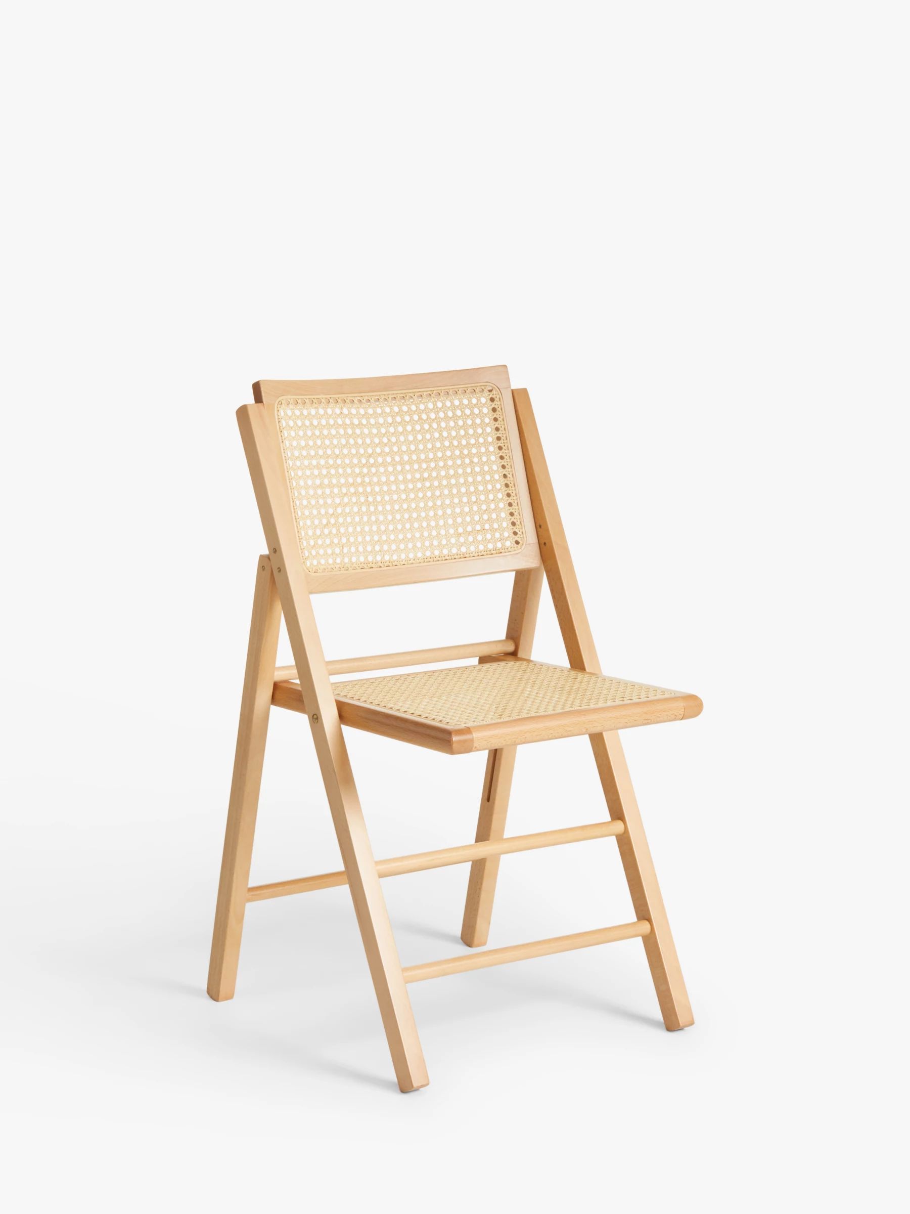 ANYDAY John Lewis & Partners Rattan Folding Chair, Natural | John Lewis (UK)